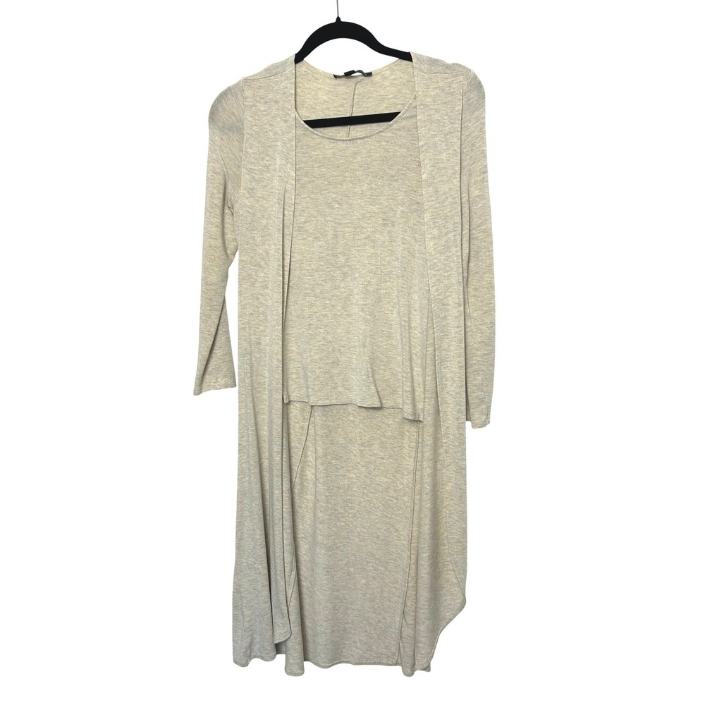 Boston Proper Womens S Cream beige Knit Cardigan with top stretchy soft basic